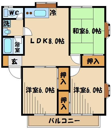 エスポワール弐番館の物件間取画像